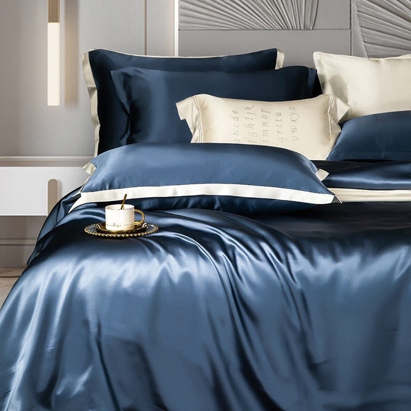 Premium Navy Blue - Beddengoed Set van Moerbei Zijde