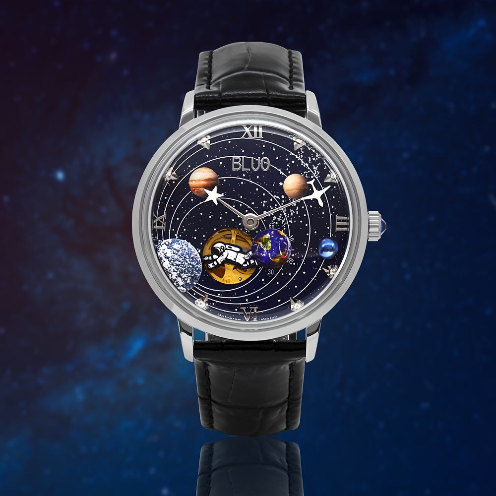 BLUO Men's Watch | Uniek ruimteontwerp & zelfopwindende beweging