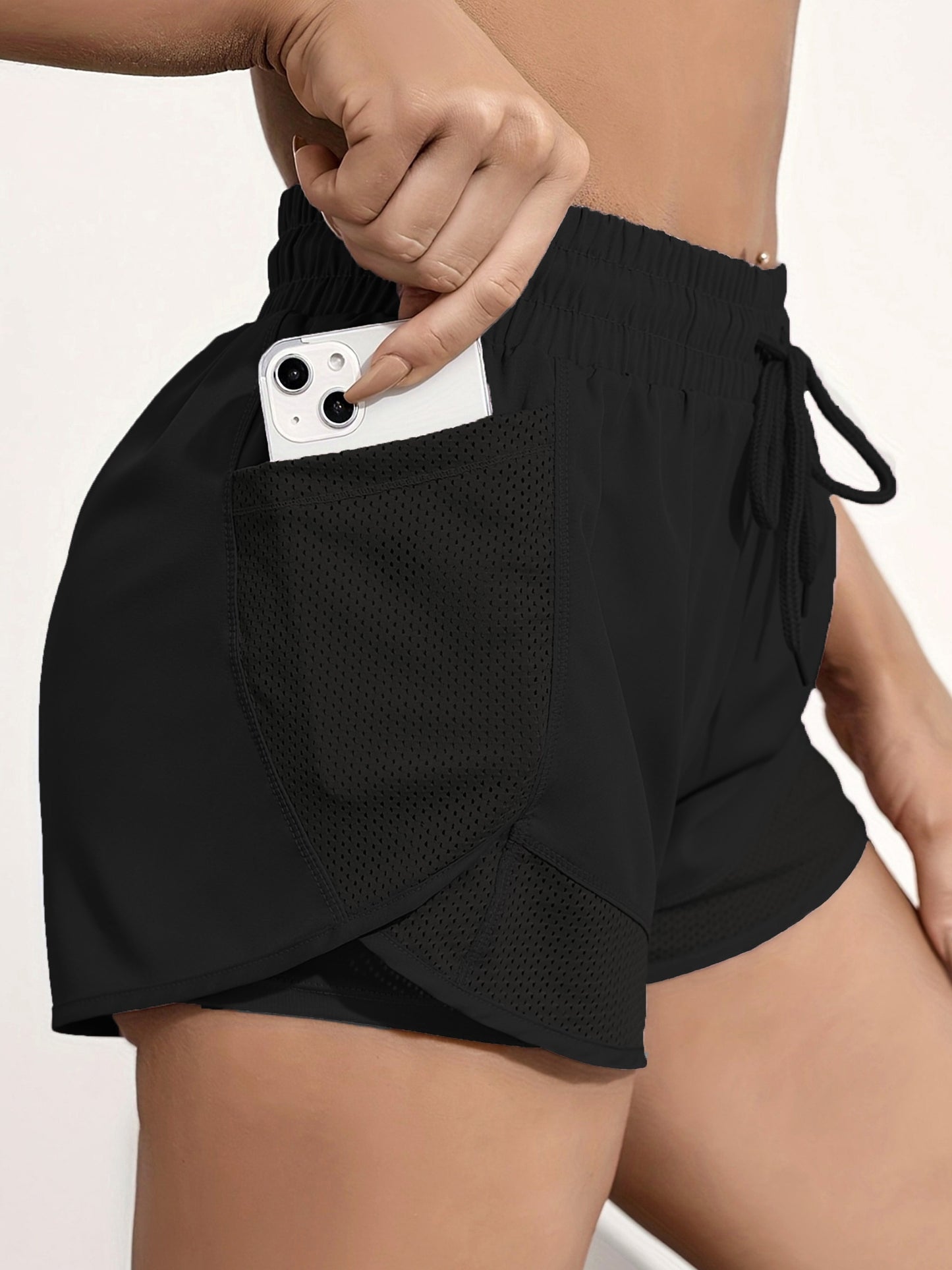 Fay | Comfortabele 2-in-1 Yogashorts met Meshzakken