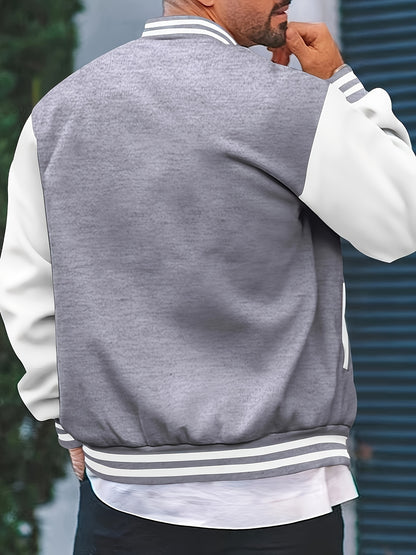 James | Casual Varsity Jacket met Kleurblokken en Baseball Kraag