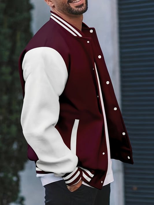 James | Casual Varsity Jacket met Kleurblokken en Baseball Kraag