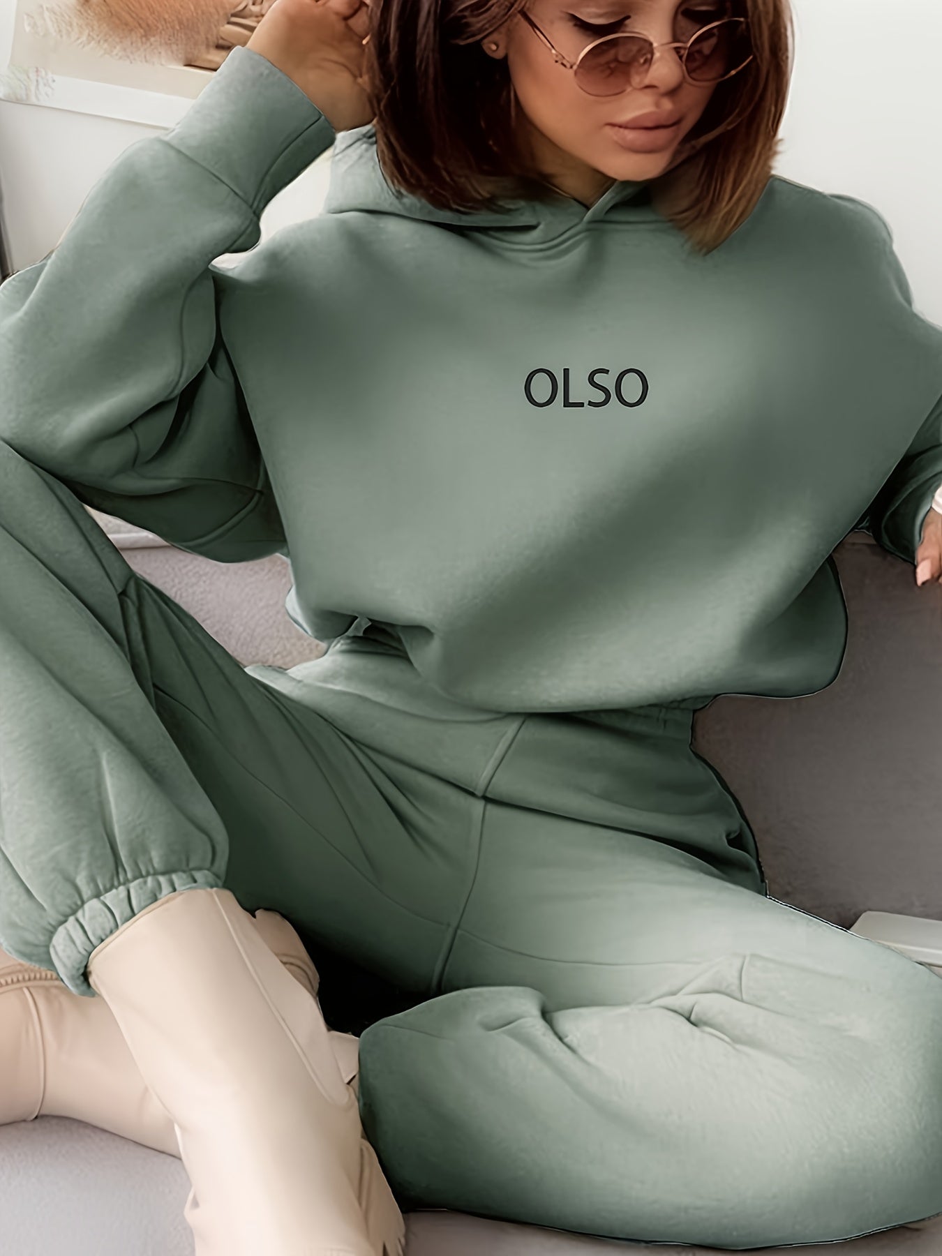 Emily | Olso Damen-Set | Lässiges zweiteiliges Set aus Kapuzenpullover und Jogginghose