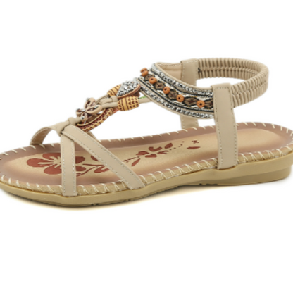 Isabella | Sandalen im Boho-Stil mit Perlenverzierung 