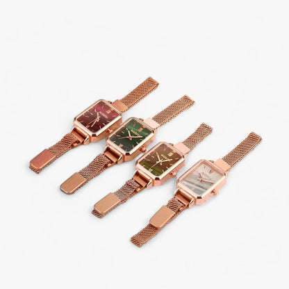 Iris - Modieus Vierkant Horloge - Magnetische Band voor Moeiteloze Stijl