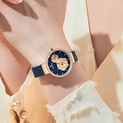 Ella - Elegante Stalen Mesh Horloge - Een Tijdloos Hoogtepunt voor uw Stijl