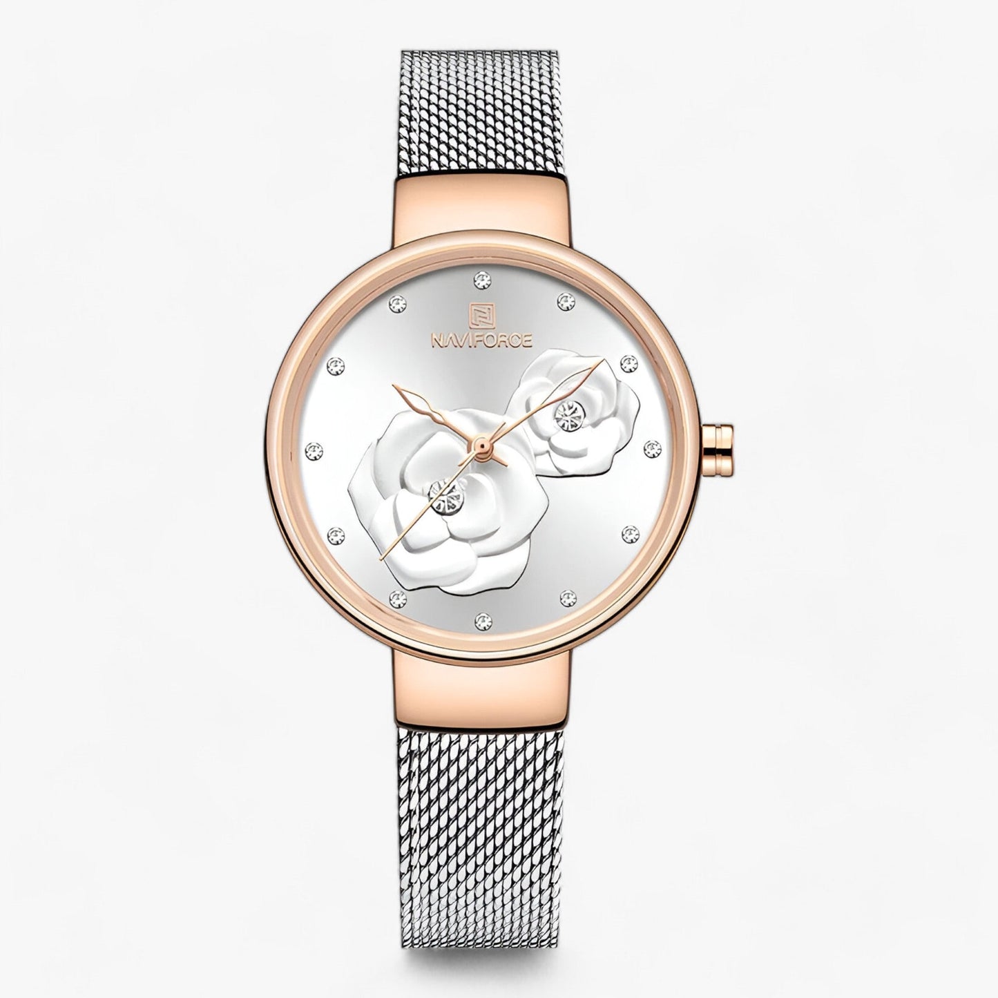 Ella - Elegante Stalen Mesh Horloge - Een Tijdloos Hoogtepunt voor uw Stijl