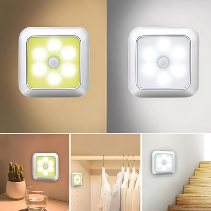 6PC 6LED Motion Sensor Night Lights | Draadloos en energiebesparend voor extra verlichting