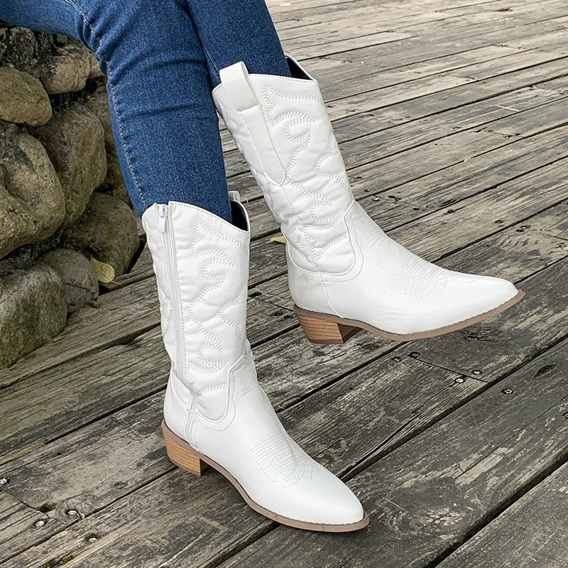 Gracie – elegante metallische Cowboystiefel